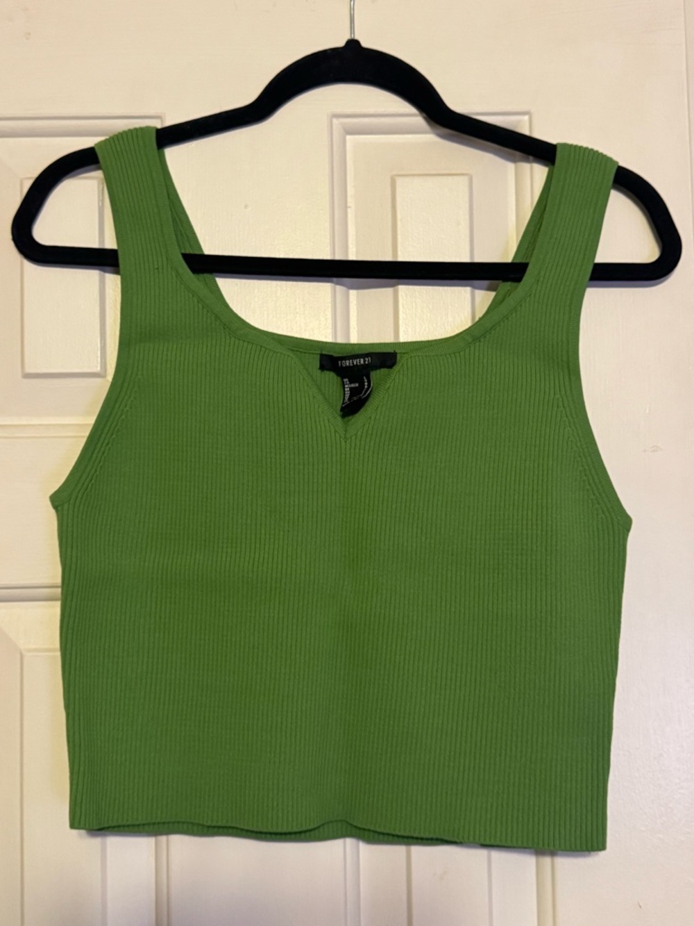 Forever 21 Lime Green Ribbed Crop Tank